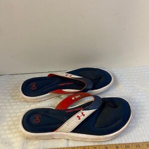 Under armour UA blue red flip flops size 10 4D foam